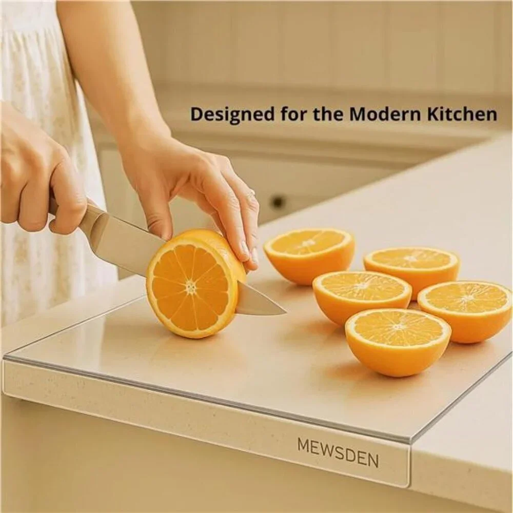 Acrylic Cutting Board with Counter Lip, Clear Cutting Boards for Countertop